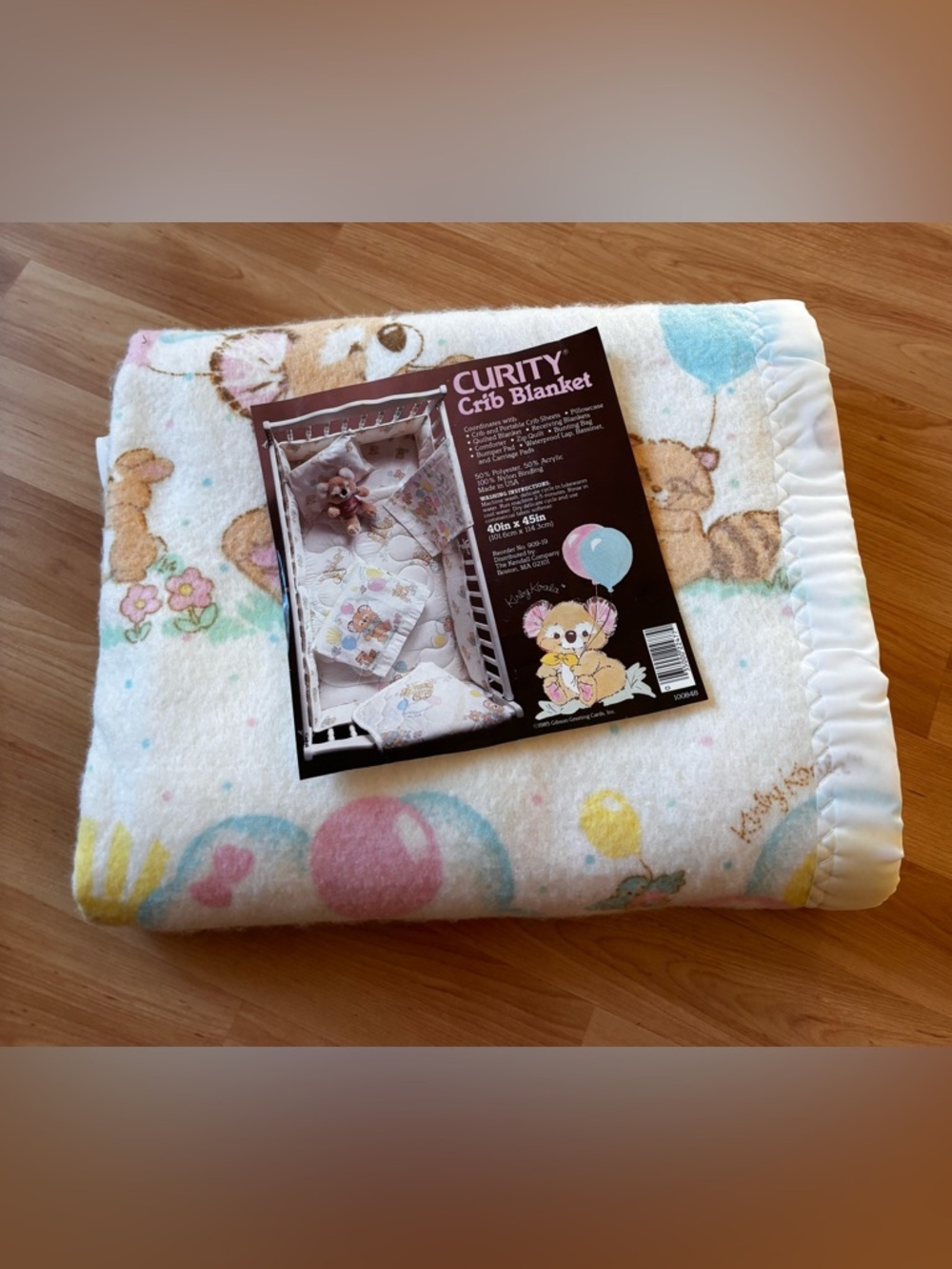Kirby Koala 1985 Vintage Gibson Greeting Cards Crib Blanket